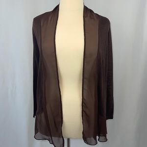 Metaphor brown long sleeve cover up in size large